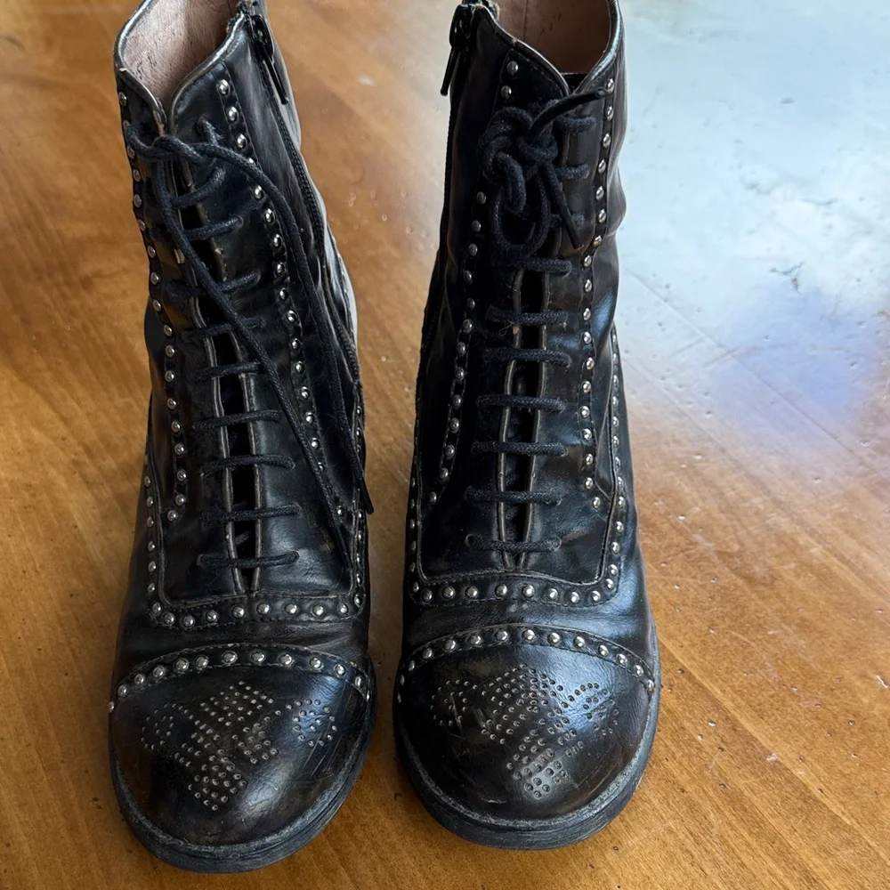 Studded Black Ankle Boots - Picture 5 of 5